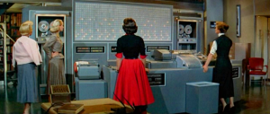 (Source: http://althistories.tumblr.com/post/47859545694/the-massive-computer-from-1957s-the-desk-set)